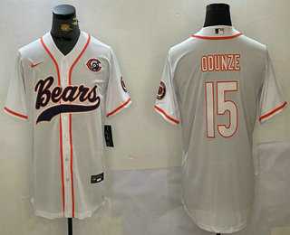 Men's Chicago Bears #15 Rome Odunze White Throwback With Patch Cool Base Stitched Baseball Jersey,We sell and wholesale Men's Chicago Bears #15 Rome Odunze White Throwback With Patch Cool Base Stitched Baseball Jersey on line form chian!